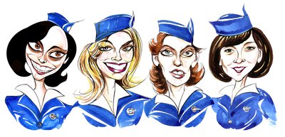 Pan Am - caricature of television show cast by Neale Osborne